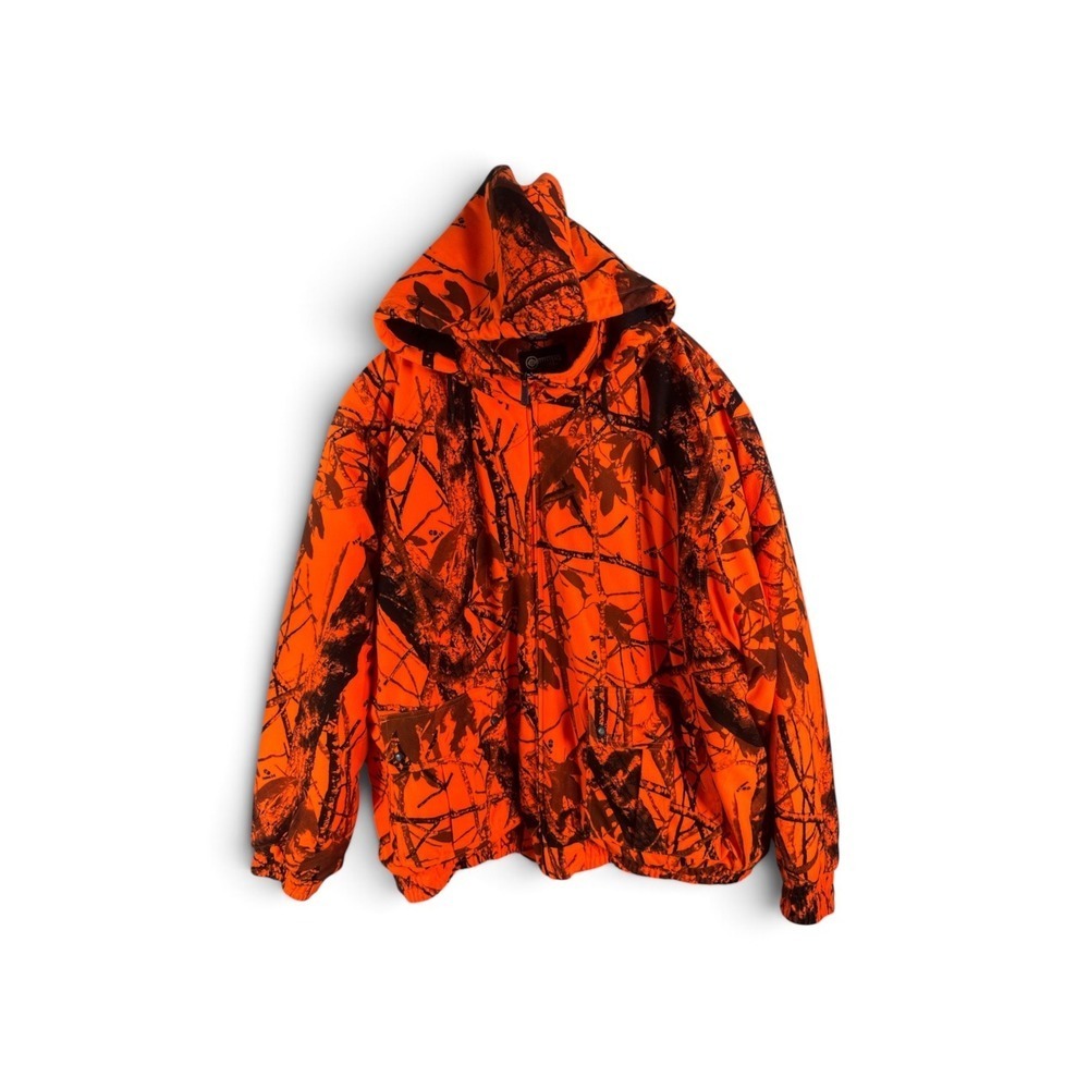 Outfitters Ridge Mens Blaze 3D Camo Hooded Jacket Orange 3XL OR38M401X